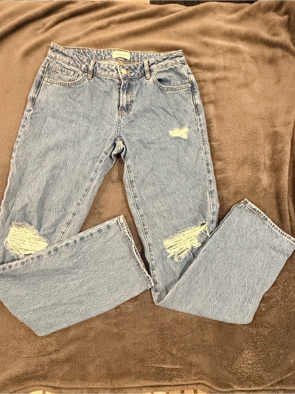 PacSun Light Blue Distressed Straight Leg Jeans Size 27